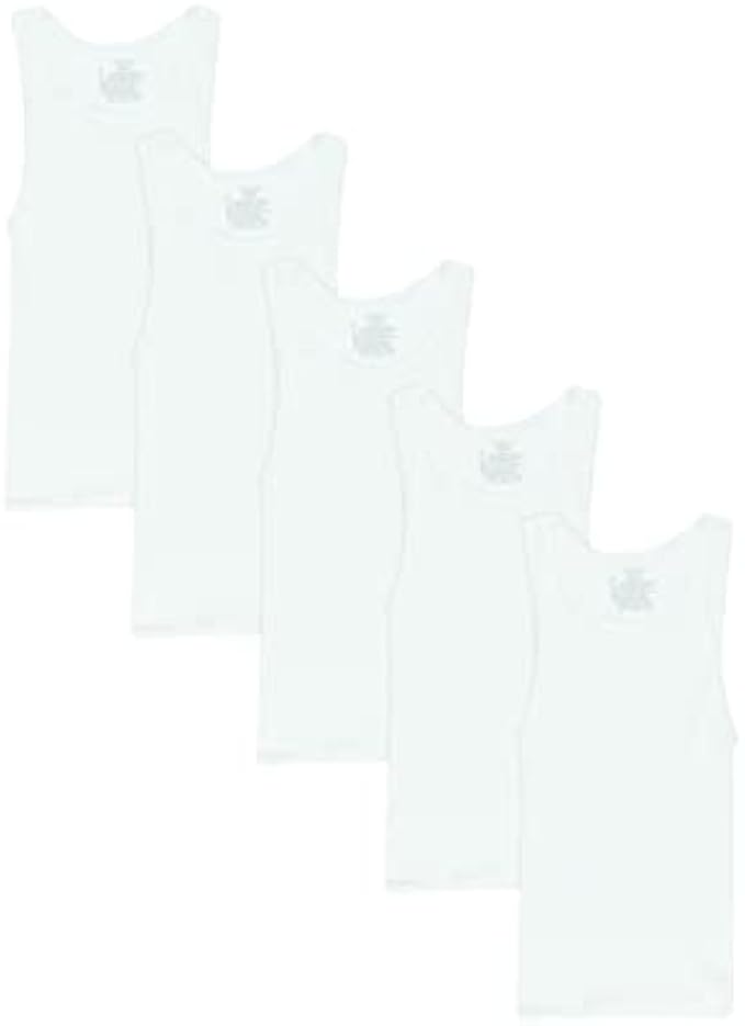 Hanes Boys' White Tanks, 5-Pack
