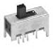 MHS233G04, Switch Slide ON ON ON DP3T Top Slide 20VAC 20VDC 0.4VA PC Pins Bracket Mount/PCB Through Hole (2 Items)