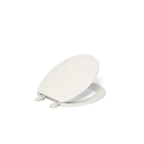 Image of KOHLER 20111-96 Brevia, Slow Close Toilet Seat, Round Toilet Seat, Grip-Tight Bumpers Quick-Attach Hardware, Biscuit