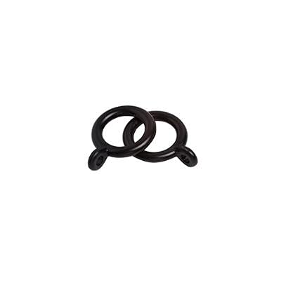 Black/Silver Plastic Curtain Hanging Ring Hooks Suitable for 13-16mm Curtain Poles (Black, Pack Of 48)