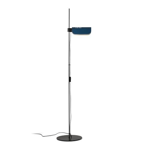 Lámpara de pie azul satinado MARTINICA Faro Barcelona, acabado de acero exclusivo