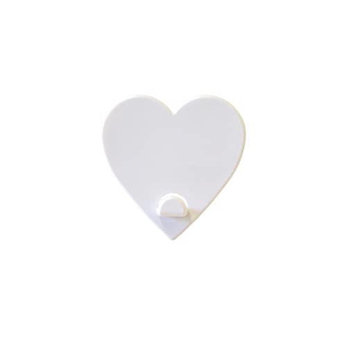 KalaMitica - Hook for Wall Magnetic Board with Strong Magnet - White Heart, 5,5 x 5,1 cm