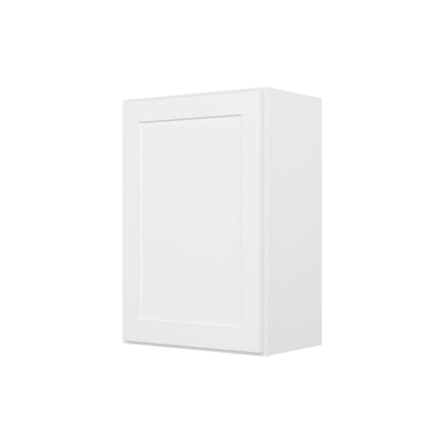 Image of Furinno Shaker Wall Kitchen Cabinet, Ready to Assemble, 12 D x 21 W x 30 H, White