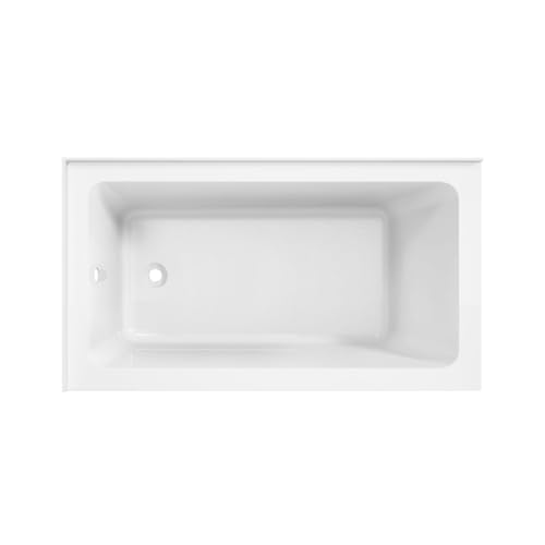 Aqua Eden VTAP5430L22TS 54-Inch Acrylic 2-Wall Corner Alcove Tub with Left Hand Drain, White - Thumbnail 2