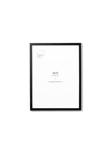 Opposite Wall - 9x12 in - Black Oak Wood Picture Frame - Lightweight, Versatile & Shatterproof - Wall Hanging Poster or Photo Frame - Wall Decor for Office, Gallery & Home