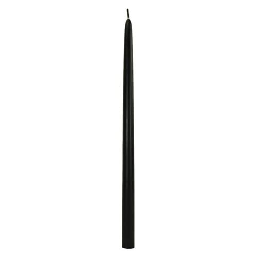 General Wax and Candle Co. Single Wrap Dinner Taper, Black, 15 inches