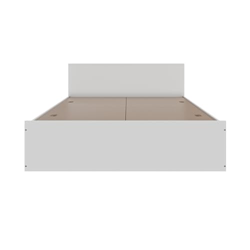 Image of VIKI Vault Queen Size Bed with Storage (78x60) | Engineered Wood Wooden Bed Frame for Bedroom | Modern Box Storage Cot | Frosty White Finish | Free Assembly | 1 Year Warranty