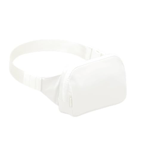 Bomvabe 1L Everywhere Belt Bag for Women Teen Girls Boys Small Fanny Pack with Adjustable Belt 53 Waist Bag with Multiple Pockets Crossbody Bag for Travel Gym Running Hiking Cycling Pure White