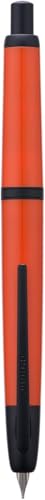 Image of GOLD LEAF Jinhao 20 Press Retractable Fountain Pen - Fine Nib with Converter - Plastic Body & Metal Clip - Multiple Colors - Smooth Writing Pen (No Ink Included) (Orange(Black Clip))