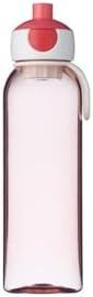 Mepal - Water Bottle Pop-Up Campus - Leak Proof Water Bottle for School & On The Go - Transparent Drinking Bottle - BPA-free & Dishwasher Safe - 500 ml - Pink.