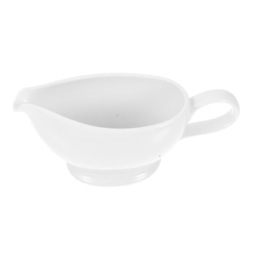 TOPPERFUN Funny Gravy Boat Ceramic Sauce Jug with Comfortable Handle Unique Boat Shape for Dressing Broth and Cream Capacity Easy to Clean for Entertaining