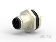 T4140012041-000, M12 Panel Mount Connector A Code, Male, Rear MOUNTING PCB Soldering (25 Items)