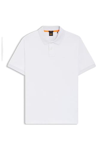 BOSS Mens Passenger Polo Shirt Short Sleeve Cotton White XS