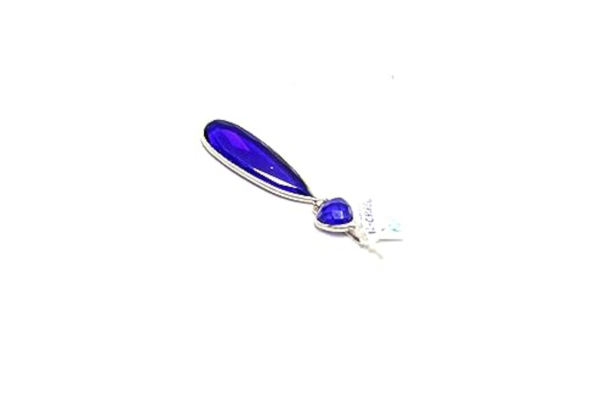 Women's 925 Sterling Silver Blue Hydro Stone Pendant, Handmade Gift