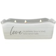 Pavilion Gift Company - Love is Patient, Love is Kind, Love Ever Fails - 12 oz Wax Reveal Secret Surprise Message Triple-Wick Jasmine Scented Candle Housewarming Wedding Anniversary Wife Present