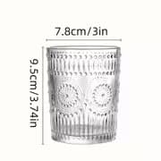 Image of PrimeWorld Glass Embossed Designed Romantic Premium Tumbler Water Glasses - Set of 6, 300ml | Perfect for Whiskey, Juice, Cocktails, Beer & Beverages | Elegant Drinkware for Home, Bar & Parties