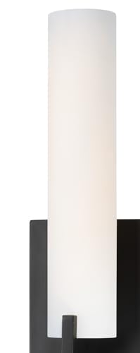 Image of GEORGE KOVACS P5040-37B-L Tube LED Wall Sconce, 1-Light, 12 Total Watts, 13.25-in H x 4.75-in W, Dark Restoration Bronze