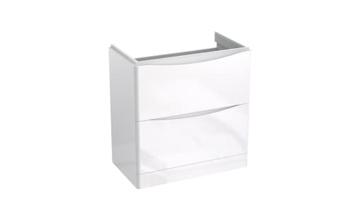 INOBA Unterschrank - Unterstellschrank 80cm - Hochglanz Weiß - Waschtisch Badunterschrank - Minimalistisches Badezimmerschrank - Badmöbel mit Schublade - Austin Sammlung Cover