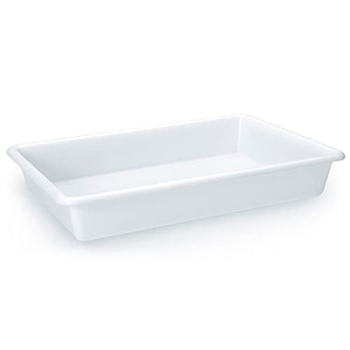 Acan Tradineur - Pack de 3 bandejas frigoríficas de Almacenamiento, plástico, Reutilizables, Servir Comida, Aperitivos, Fabricado en España - 2 litros - 30 x 21 x 6 cm – Blanco