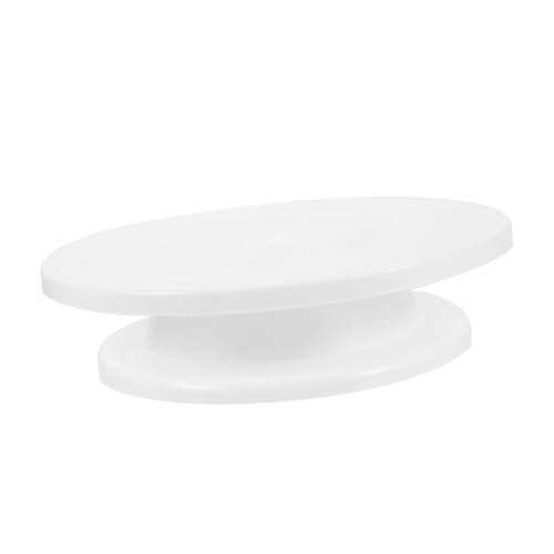 FUNNETOYU Plataforma Giratoria de Pasteles de PP Herramienta de Decoración de Tartas para Repostería y Pastelería Color Blanco