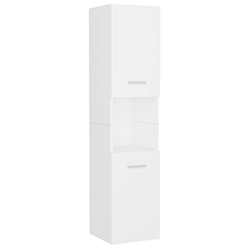 Badezimmerschrank Weiß 30X30X130 Cm Spanplatte