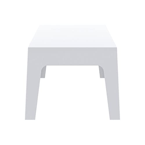 Compamia Box Resin Patio Coffee Table In White, Commercial Grade #TOP2