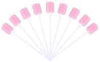 MJ Talk Tools® 100pcs Disposable Oral Care Swabs Tooth Cleaning Mouth Swabs Toothette Oral Swabs (Pink)