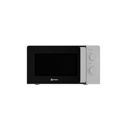 Origial Infinityheat Essential Grill Microondas 20L 700W con Grill, 6 Niveles, Control Mecánico, Descongelación, Microondas Blanco para Calentar, Cocinar y Gratinar