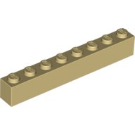 10 Pezzi Pietra 1 x 8 Gommini in Beige.