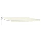 vidaXL Elektrische ausziehbare Markise Creme 4 x 3 m, Automatische Markise, Moderne elektrische Überdachung, ausziehbare Sonnenschutzlösung, Aluminiumterrassenabdeckung, Außenschutz, LED-Beleuchtung