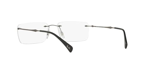Ray-Ban mens Rx8755 Titanium Rectangular Prescription Eyeglass Frames
