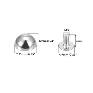 #US 20 Sets 10x6mm Screw Back Rivets Solid Round Head Leather Studs Silver