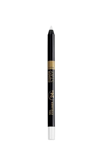 AVON Delineador de Ojos en Gel Power Stay - Resistente al agua - Perfecto para Crear Ahumados - Tono White - Color Blanco
