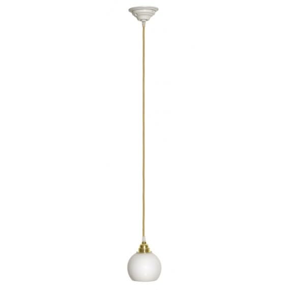 LnD Suspension en Porcelaine Blanche avec Réflecteur en Bulbe et Douille E27
