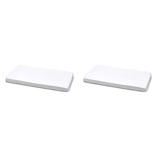 Cambrass - Sabana Bajera algodón - Sabana Ajustable con Gomas - Ropa de Cama para bebé con Tratamiento Sanitized - minicuna 50x82x10 cm Blanco (Paquete de 2)