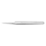 TREETDOBV Stainless Steel Tweezer, Anti Wear Rust Abrasion Acid High Hardness Industrial Fine Point Tweezer for Electronics, Laboratory Work, Jewelry Making, Craft, Soldering(17L)