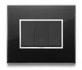  Vimar Serie Eikon Evo – Placca 4 Moduli vetro Serie Eikon nero diamante