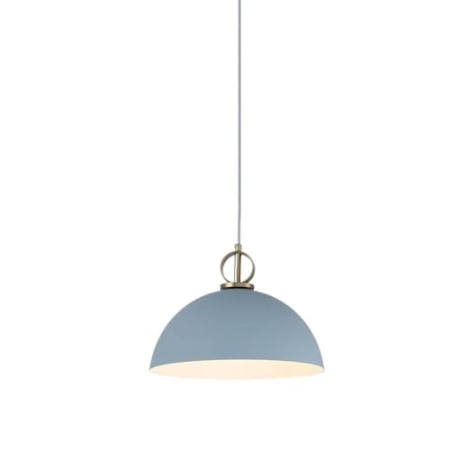 Lampe suspendue de ferme vintage bleue en forme de dôme rétro en métal