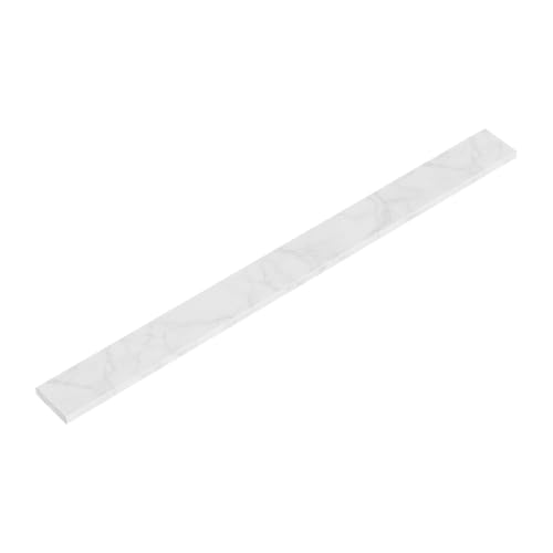 TONYRENA 49 in. Quartz Sidesplash for Bathroom Vanity, 4 Inch High, White with Light Gray Marble-Look Veining