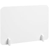 ZUNOXAZ Tischabtrennung aus Acryl Weiß 40X30cm Spuckschutz für Prüfungsarbeitsplätze und Büroschreibtische mit Abgerundeten Kanten