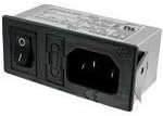 QUALTEK 762-18/002 AC Power Entry Modules Snap-in MNT Solder, AC C14 Connector, Unfiltered M 3 POS 115VAC/250VAC 6A Switch/Fuse ST 1 Port