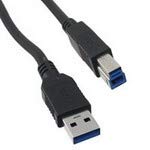 3023027-03M, Cable Assembly 3m USB 3.0 Type A to USB 3.0 Type B 9 to 9 POS M-M 24-30AWG (5 Items)