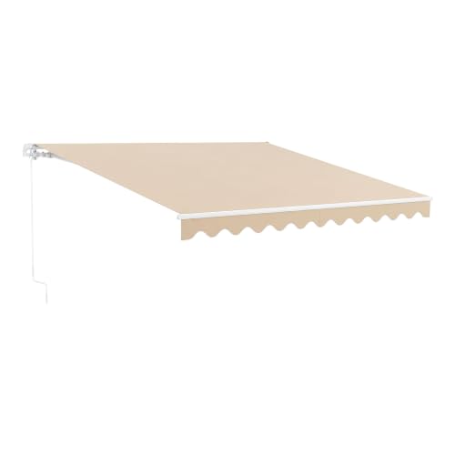 COSTWAY Markiza z korbą, markiza z ramieniem przegubowym, ochrona przed słońcem, markiza balkonowa, markiza przeciwsłoneczna, regulowany kąt 5-35°, markiza tarasowa, markiza zaciskowa na balkon i