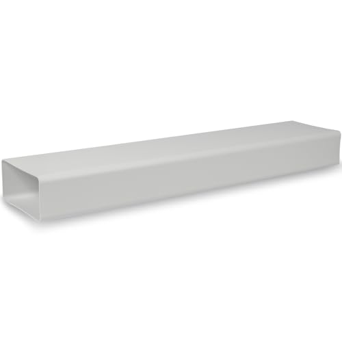 110 x 55 mm/11 x 5,5 cm. Canal plano rectangular de plástico. 150 cm de largo. Conexión: sistema de ventilación, calefacción, refrigeración. Elemento de ventilación para espacios limitados.