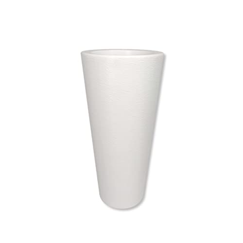 DARO DEKO Kunststoff Übertopf weiß 50cm hoch konisch Säule Blumen-Töpfe Pflanzkübel Topf Bodenvase