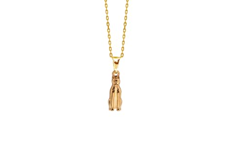 Pendentif chat Égypte ancienne plaqué or 18 carats 3 microns 5 mm x 16 mm