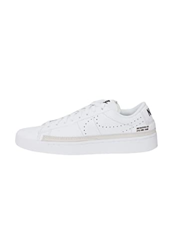 Struttura rinforzata Nike Blazer Low X, Scarpe da Basket Uomo, White/Black-Summit White-Gum lt Brown-Orange, 43 EU
