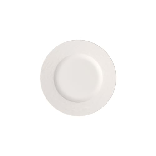 Villeroy & Boch - Manufacture Rock Blanc Frühstücksteller 22 cm Weiß, Spülmaschinenfest, Mikrowellensicher, Kleiner Teller, Dessertteller, Salatteller, Kuchenteller, Geschirr, Premium Porzellan