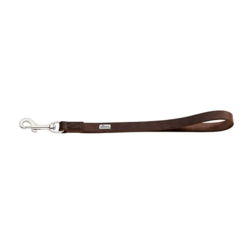 HUNTER SOLID EDUCATION Kombileine 6in 1 für Hunde, Führschlaufe, Umhängeleine, Koppel, Langleine, Führleine, Kurzführer, Leder, 1.8 x 310 cm, dunkelbraun