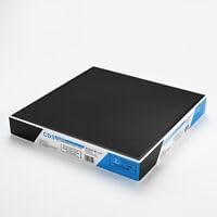 10 Pack of Black Vinyl Suspended Ceiling Tiles, 600 x 600, 595 X 595 Easy to Clean, Square Edge with Black Tape Edging.